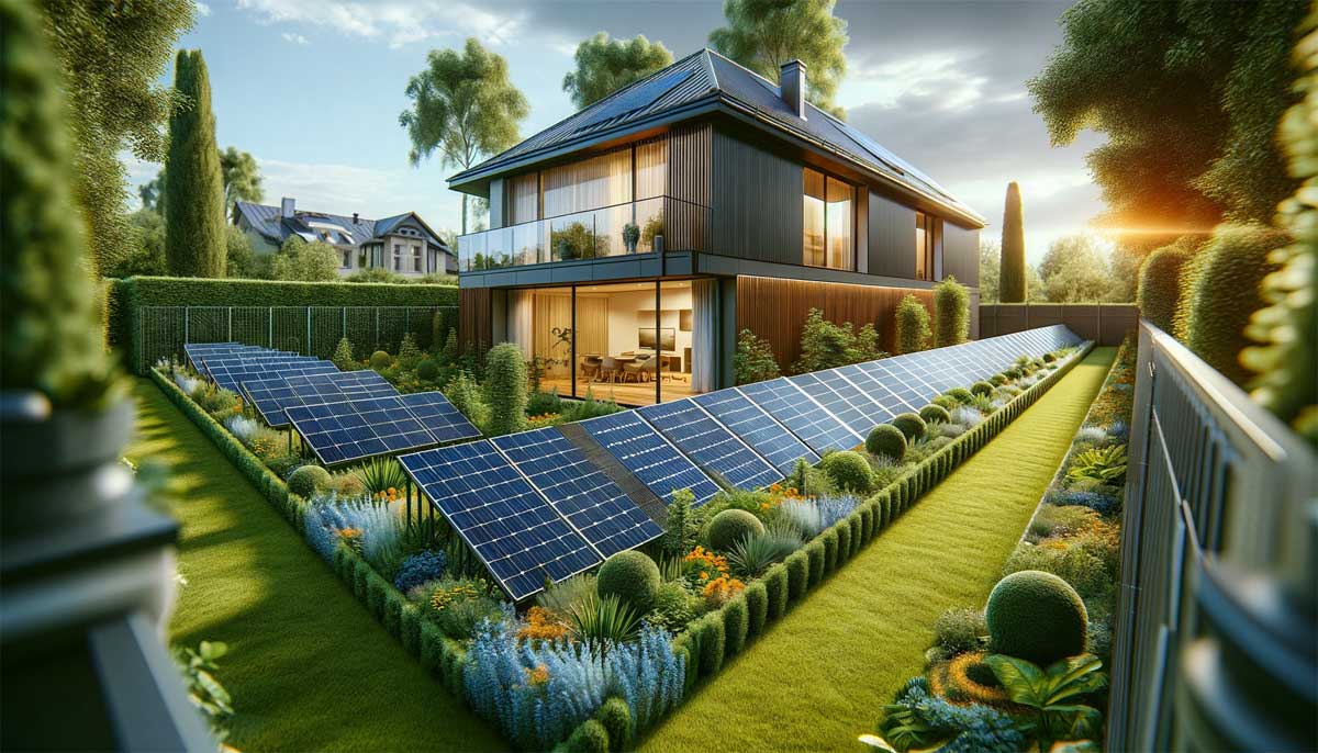 Solarzäune - Photovoltaik Module am Gartenzaun